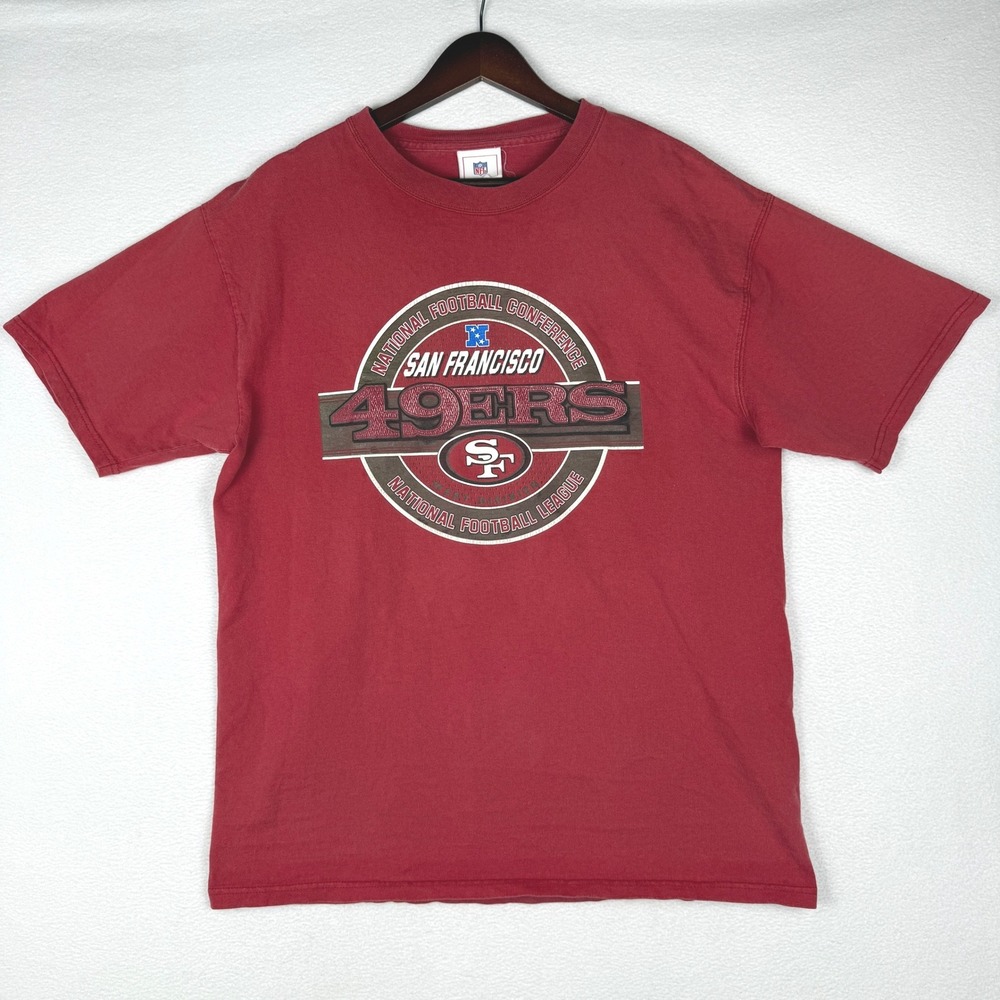 Vtg San Francisco 49ers NFL T-Shirt Mens Large Red Short Sleeve Y2K 2006